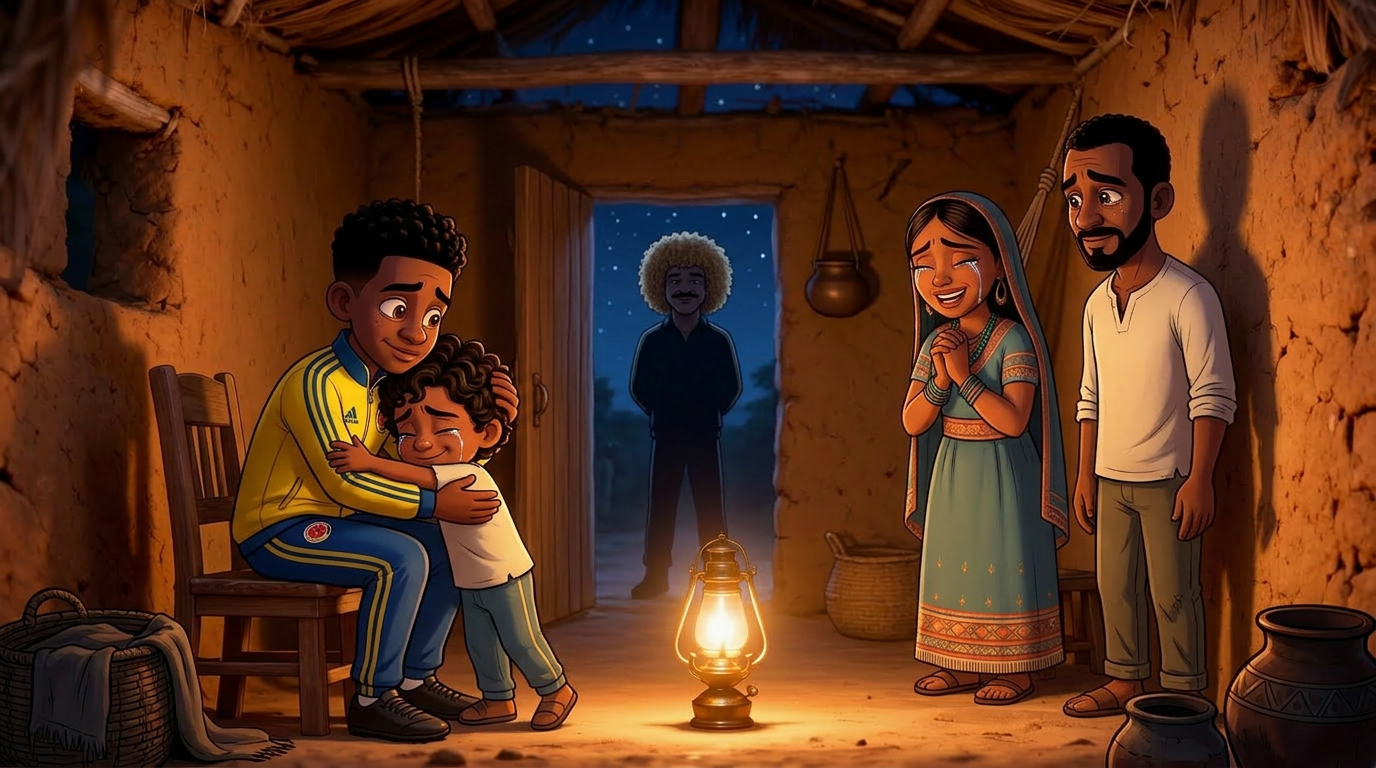 Louis regresa a su casa de barro en La Guajira y abraza a su familia